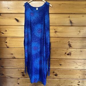 Rima "One Size" Blue Full Length Beachwear/Cover Up w/Side Ties